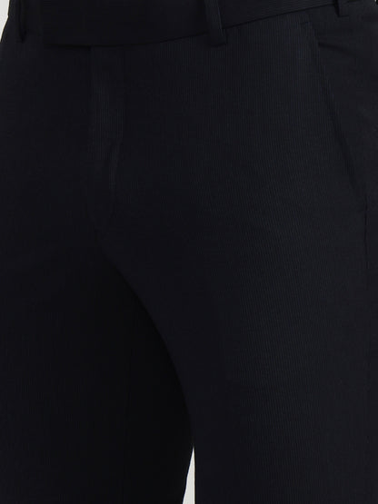 Blue Solid Slim Fit Formal Trouser | Wyre