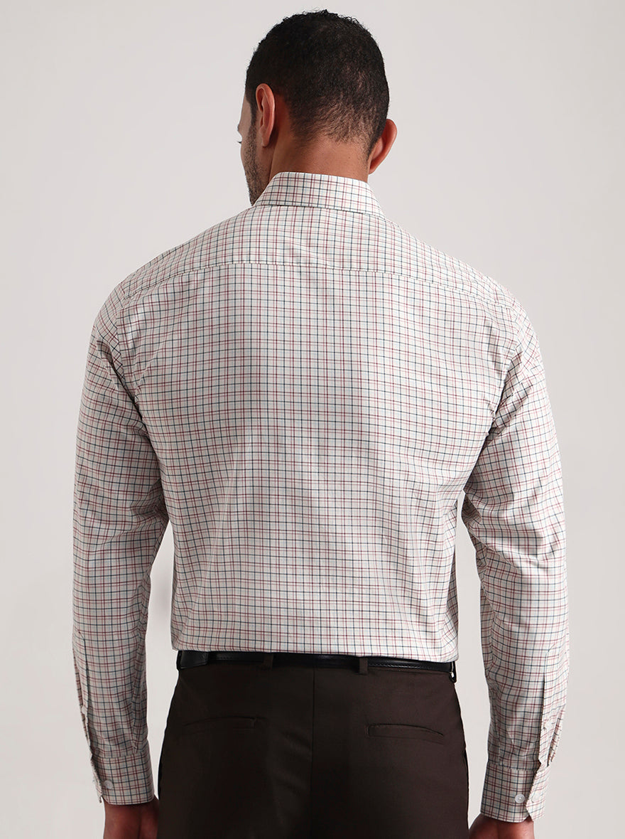 Red & Black Checked Regular Fit Formal Shirt | JadeBlue
