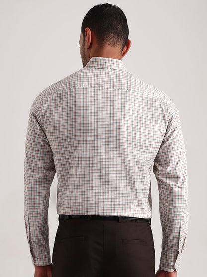 Red & Black Checked Regular Fit Formal Shirt | JadeBlue
