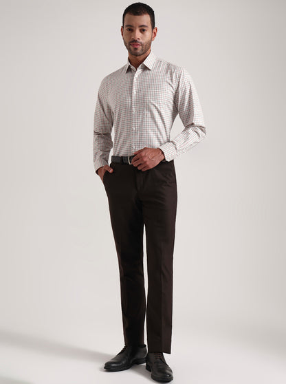 Red & Black Checked Regular Fit Formal Shirt | JadeBlue