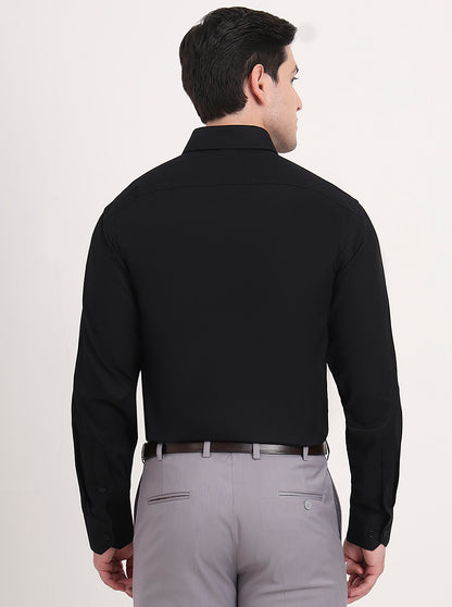 Black Solid Regular Fit Formal Shirt | JadeBlue