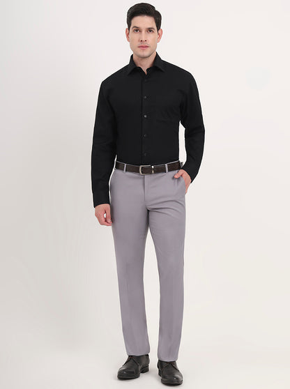 Black Solid Regular Fit Formal Shirt | JadeBlue