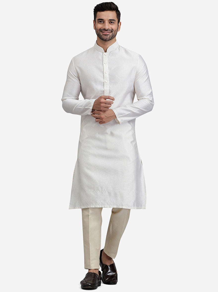 Pearl White Kurta | The Kurta Company