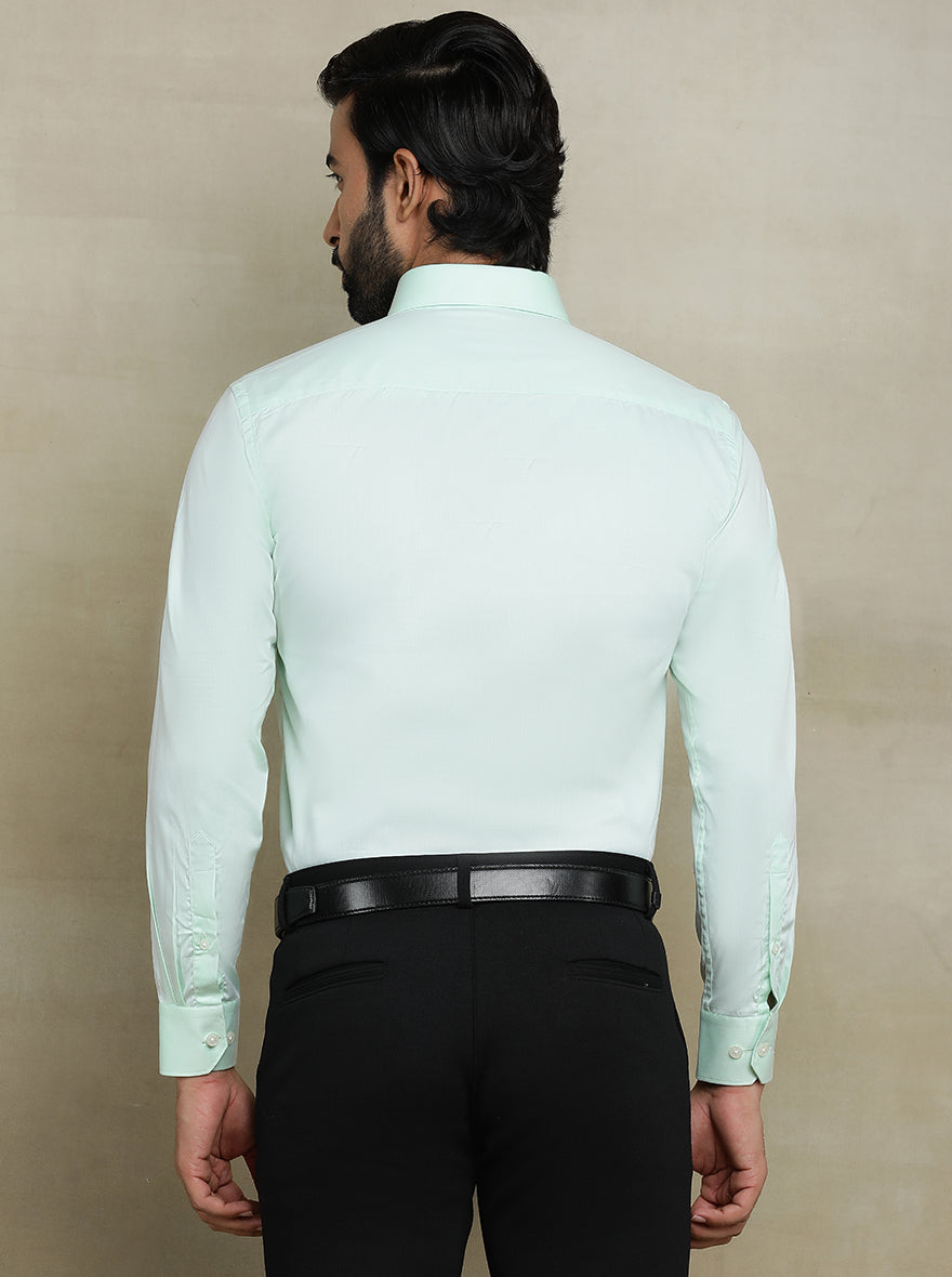 Light Green Solid Regular Fit Formal Shirt | JadeBlue