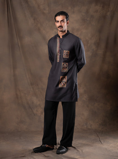 Black Printed  Kurta | The Kurta Company