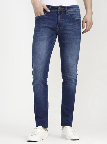 Mid Indingo Blue Washed Slim Fit Jeans | JadeBlue