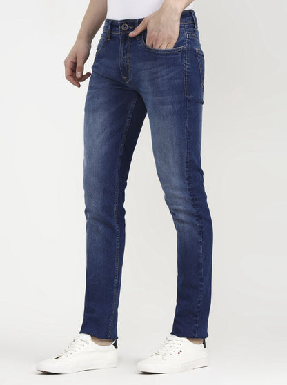 Mid Indingo Blue Washed Slim Fit Jeans | JadeBlue