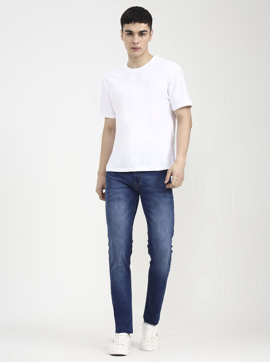 Mid Indingo Blue Washed Slim Fit Jeans | JadeBlue