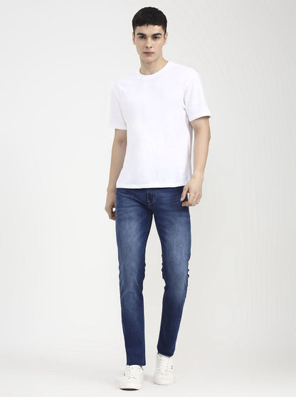 Mid Indingo Blue Washed Slim Fit Jeans | JadeBlue