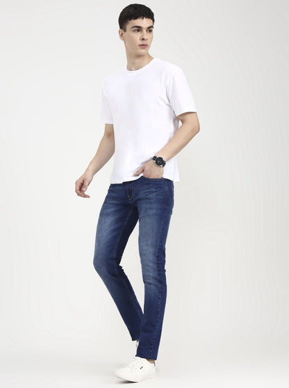 Mid Indingo Blue Washed Slim Fit Jeans | JadeBlue