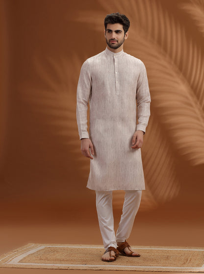 Fawn Solid Modi Kurta | JadeBlue