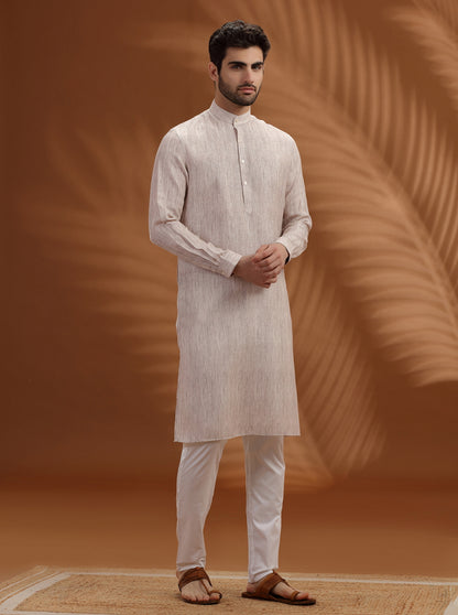 Fawn Solid Modi Kurta | JadeBlue