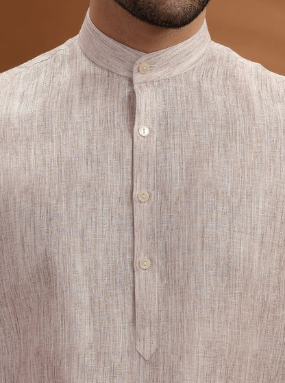 Fawn Solid Modi Kurta | JadeBlue
