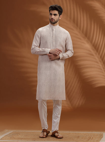 Fawn Solid Modi Kurta | JadeBlue
