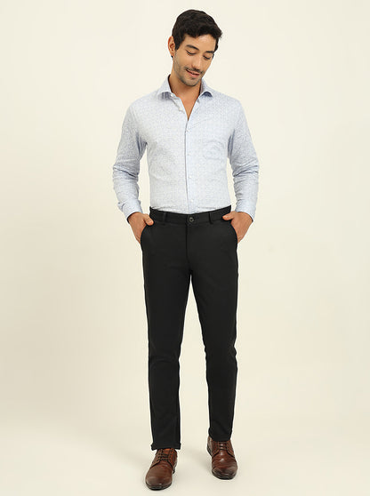 Black Solid Venice Fit Casual Trouser | JadeBlue