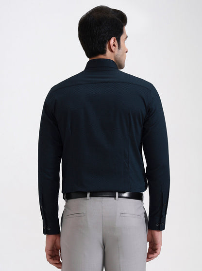Bottle Green Solid Slim Fit Party Wear Shirt | Greenfibre
