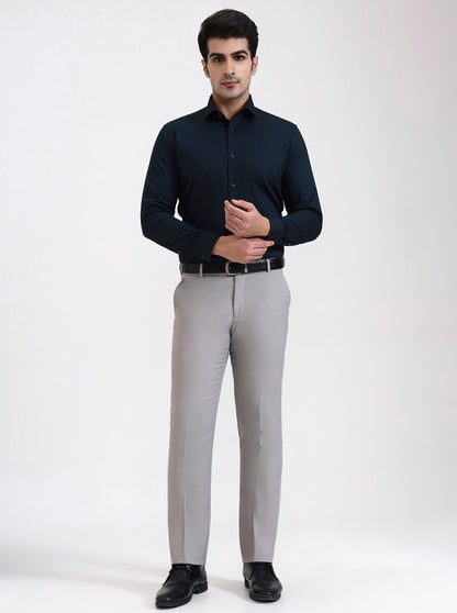 Bottle Green Solid Slim Fit Party Wear Shirt | Greenfibre