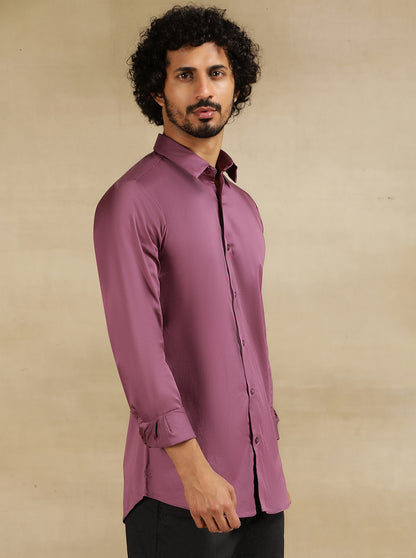 Purple Solid Slim Fit Casual Shirt | JadeBlue