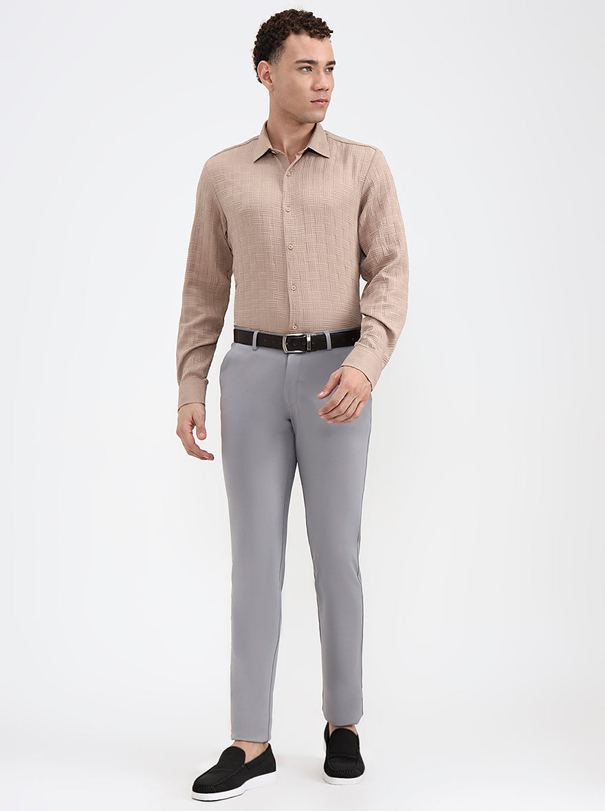Fawn Checked Regular Fit Party Wear Shirt | Wyre