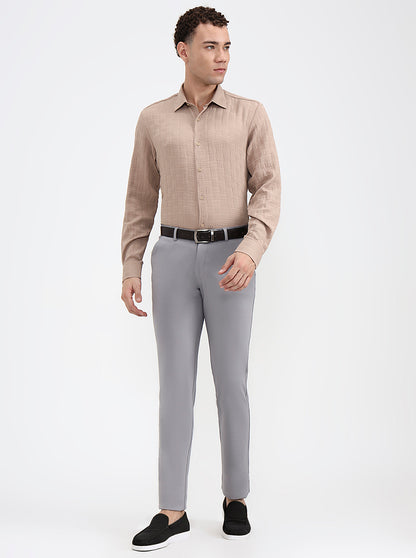 Fawn Checked Regular Fit Party Wear Shirt | Wyre