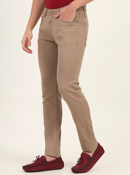 Beige Washed Narrow Fit Jeans | Greenfibre