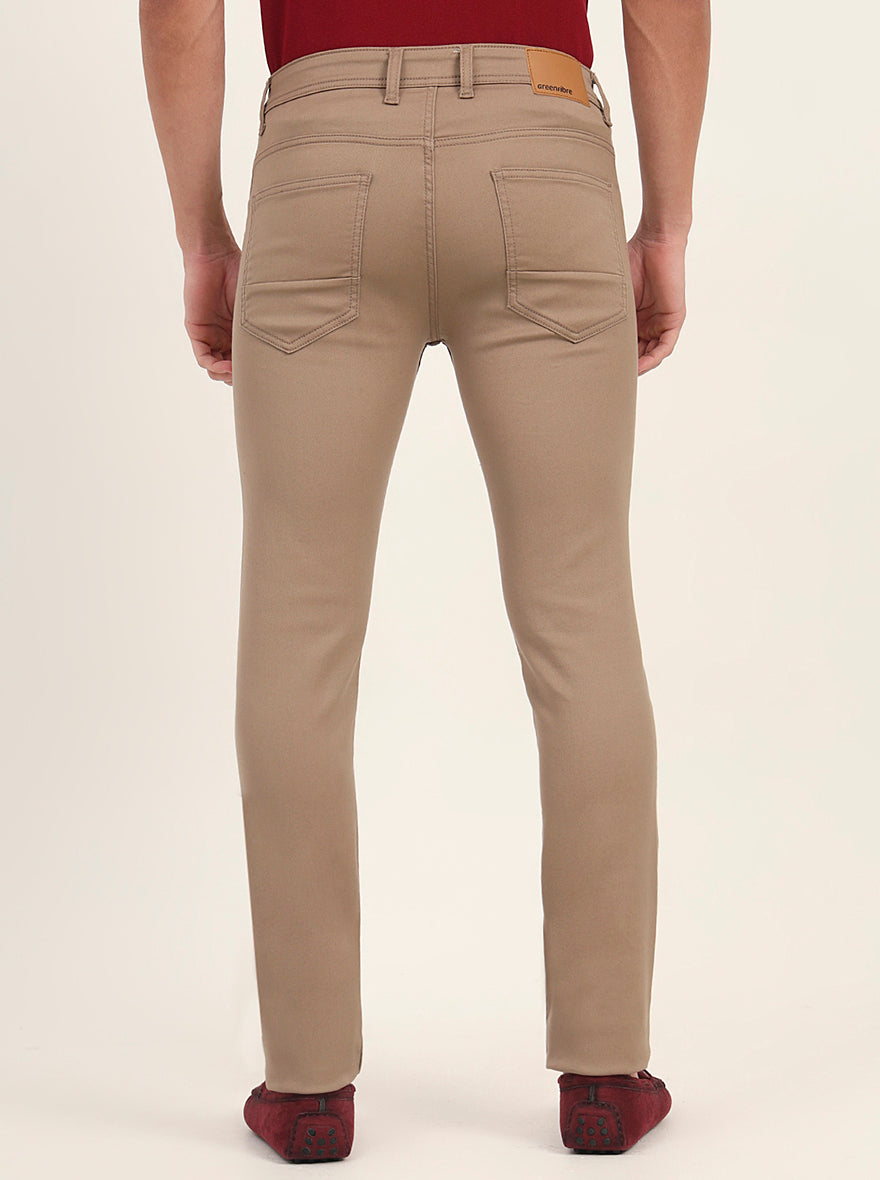 Beige Washed Narrow Fit Jeans | Greenfibre