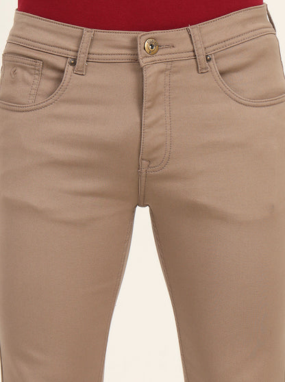 Beige Washed Narrow Fit Jeans | Greenfibre