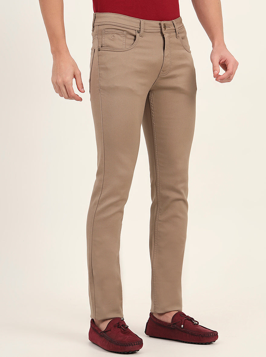 Beige Washed Narrow Fit Jeans | Greenfibre