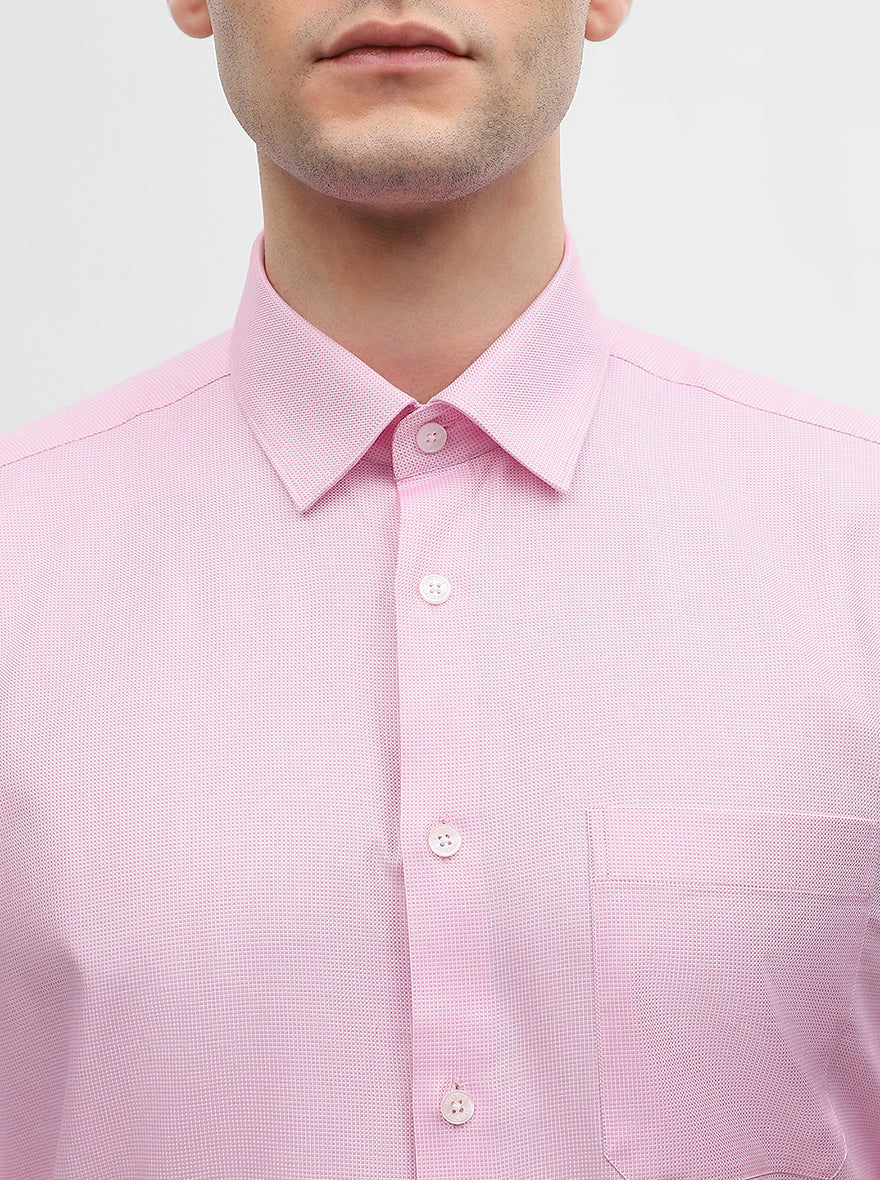 Pink Solid Regular Fit Formal Shirt | JadeBlue