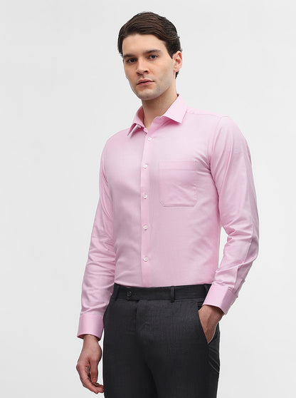 Pink Solid Regular Fit Formal Shirt | JadeBlue