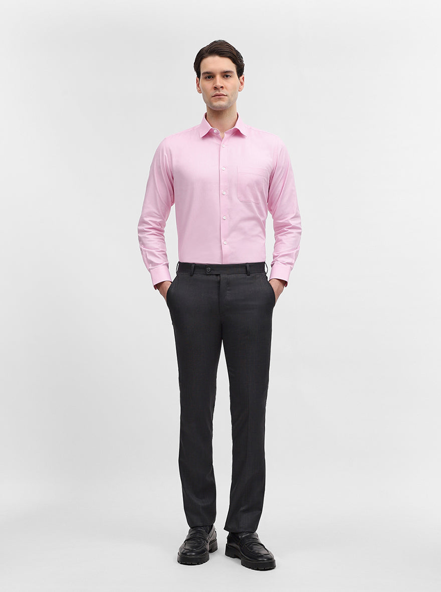 Pink Solid Regular Fit Formal Shirt | JadeBlue