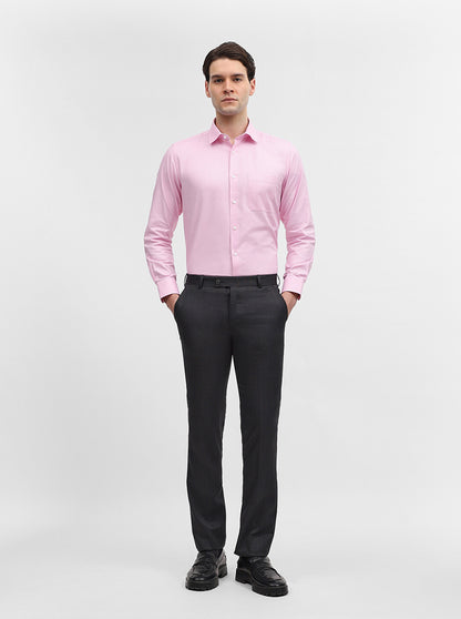 Pink Solid Regular Fit Formal Shirt | JadeBlue