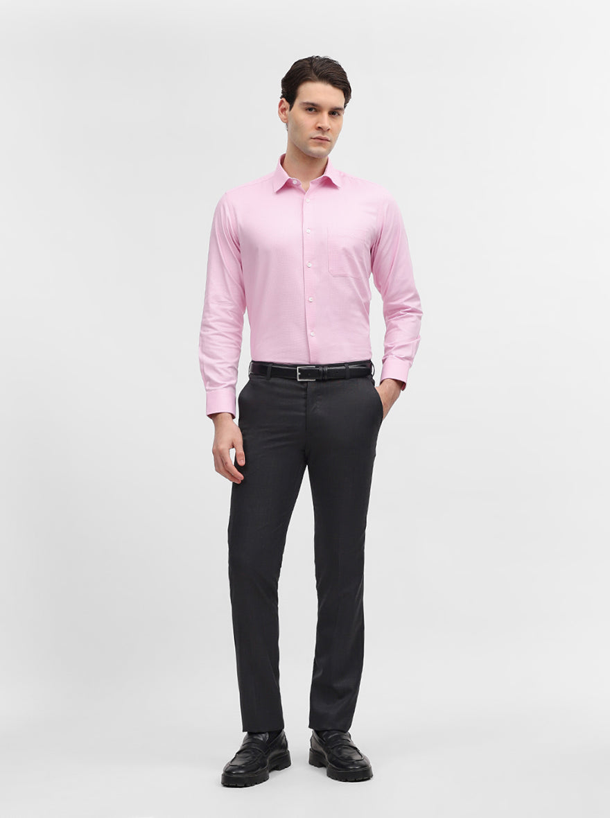 Pink Solid Regular Fit Formal Shirt | JadeBlue