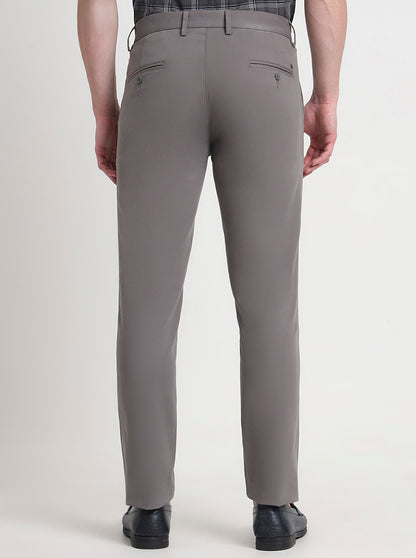 Grey Solid Uno Fit Casual Trouser | JadeBlue