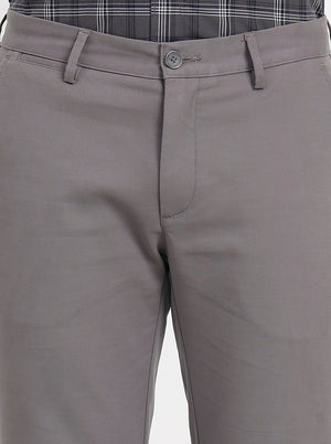 Grey Solid Uno Fit Casual Trouser | JadeBlue