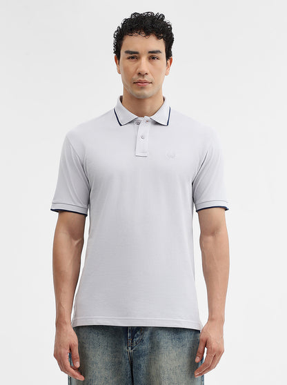 Steel Grey Solid Slim Fit Polo T-Shirt | Greenfibre