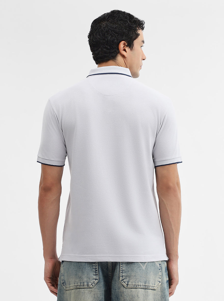 Steel Grey Solid Slim Fit Polo T-Shirt | Greenfibre