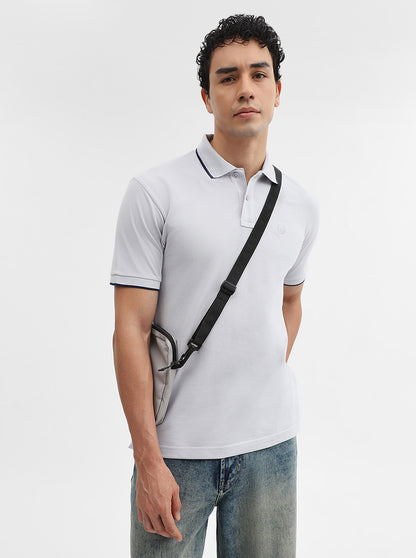 Steel Grey Solid Slim Fit Polo T-Shirt | Greenfibre