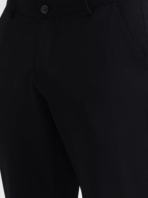 Black Solid Slim Fit Club Wear Trouser | Wyre