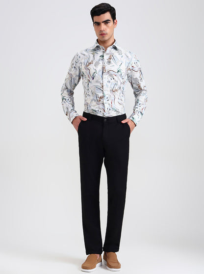 Black Solid Slim Fit Club Wear Trouser | Wyre