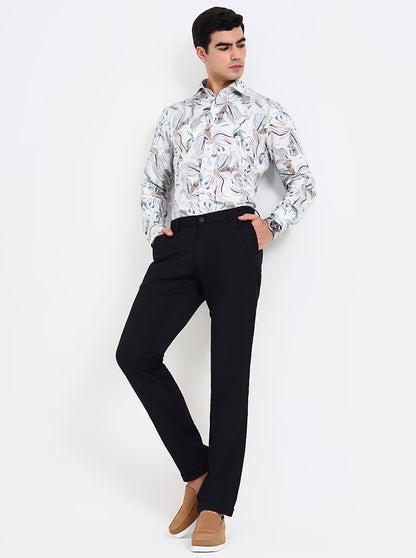 Black Solid Slim Fit Club Wear Trouser | Wyre