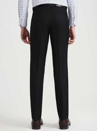 Black Solid Slim Fit Formal Trouser | Greenfibre