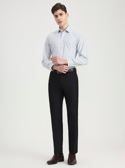 Black Solid Slim Fit Formal Trouser | Greenfibre