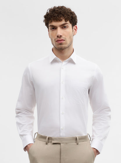 White Solid Regular Fit Formal Shirt | JadeBlue