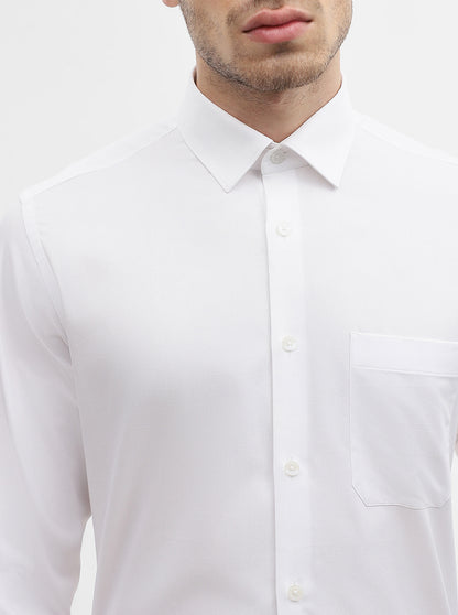 White Solid Regular Fit Formal Shirt | JadeBlue