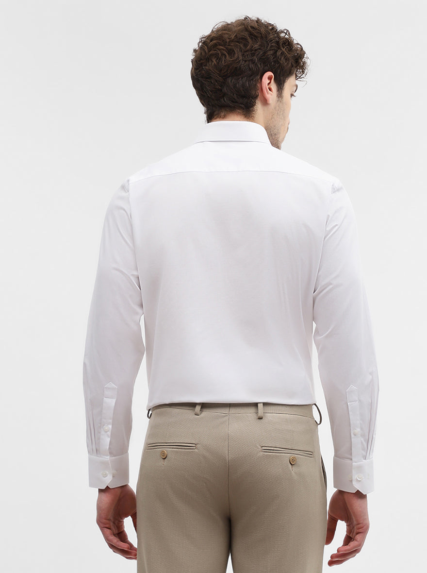 White Solid Regular Fit Formal Shirt | JadeBlue