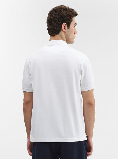 White Solid Regular Fit Polo T-Shirt | Greenfibre