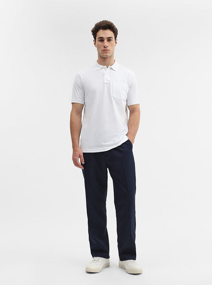 White Solid Regular Fit Polo T-Shirt | Greenfibre