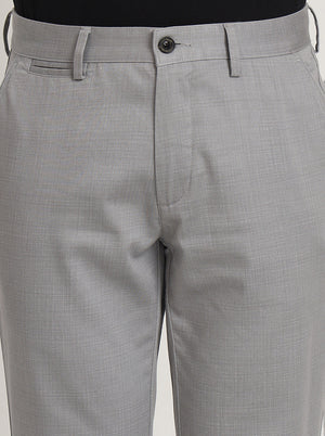 Grey Printed Uno Fit Casual Trouser | JadeBlue