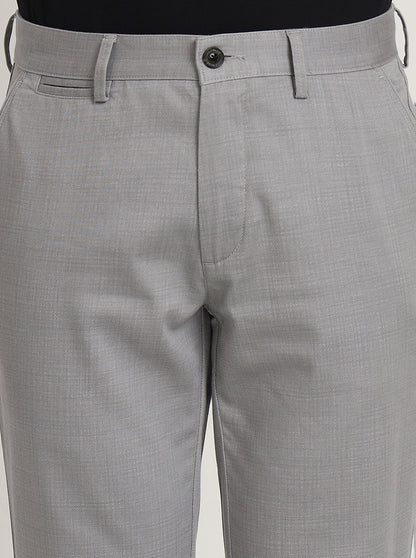 Grey Printed Uno Fit Casual Trouser | JadeBlue